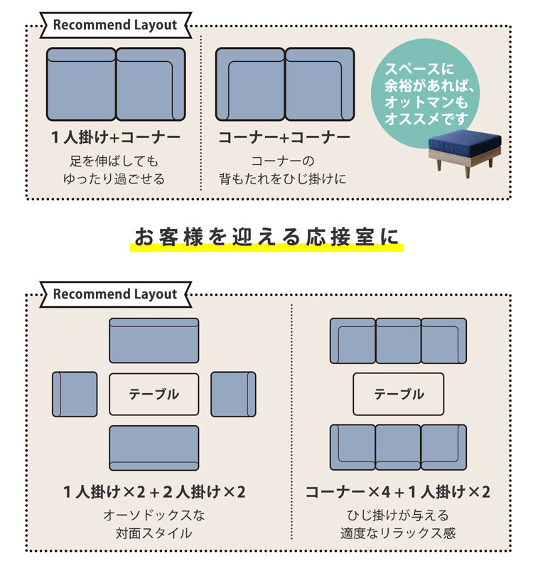 ARIA 260ソファ フレキシブル 4点SET