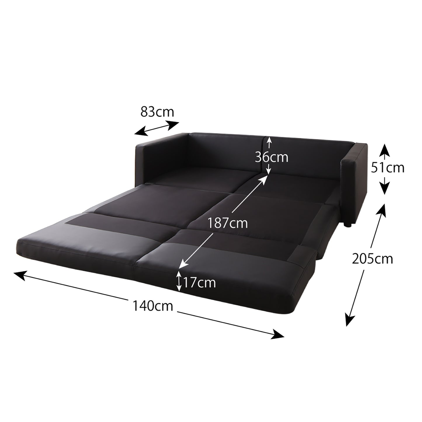 ワイドなモダン・ソファーベッド