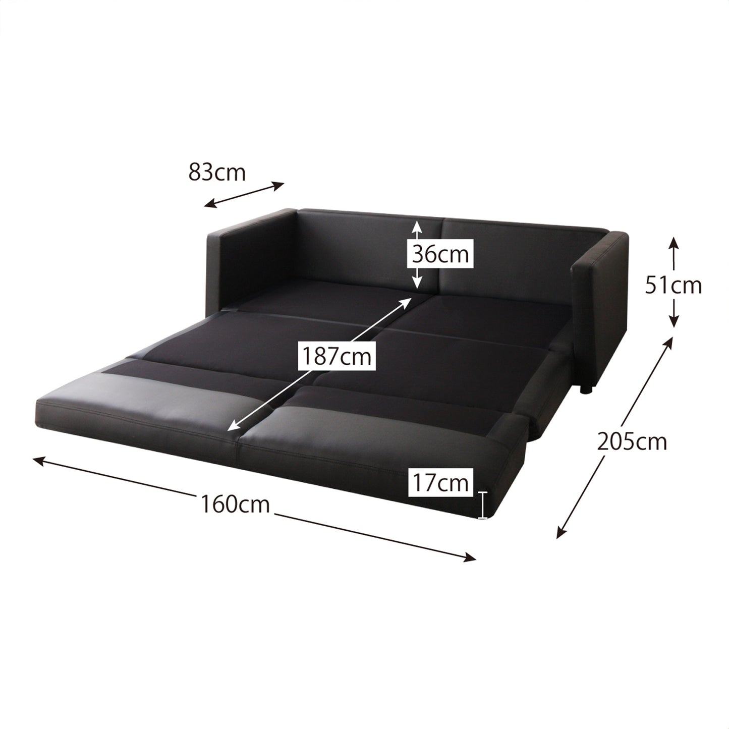 ワイドなモダン・ソファーベッド